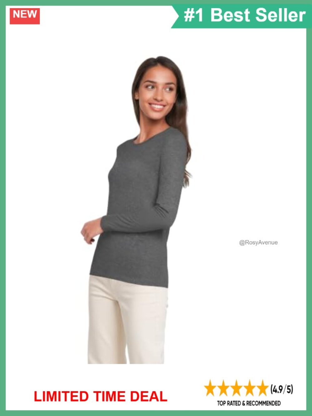 Lands' End Supima Cotton Long Sleeve Crew Neck Tee Relaxed Fit